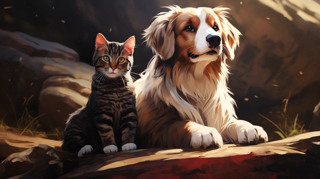 a picture with a cat and a dog desktop wallpaper 4k