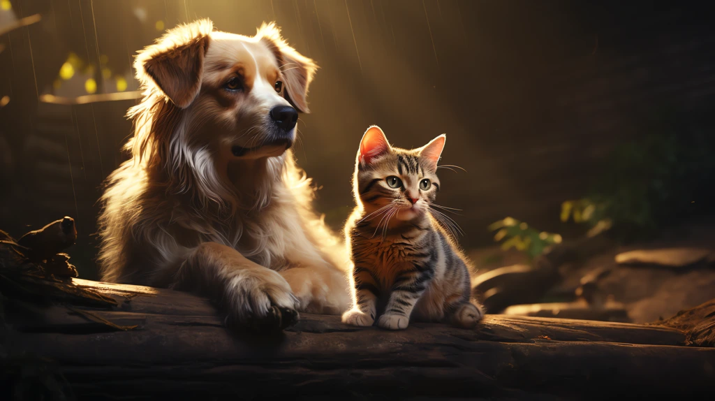 a picture with a cat and a dog side by side desktop wallpaper 4k