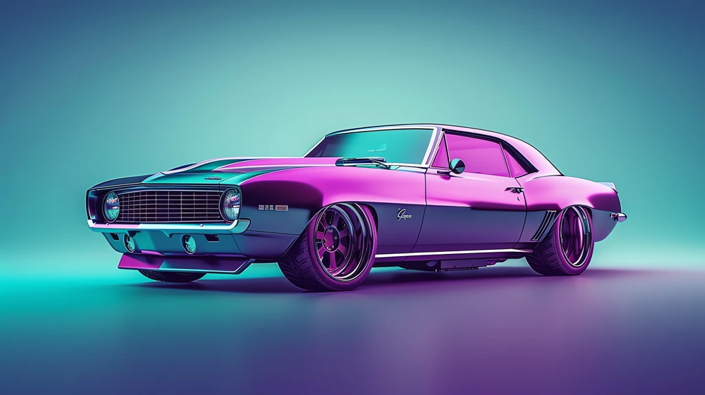 a purple car on a turquoise background octane render desktop wallpaper 4k