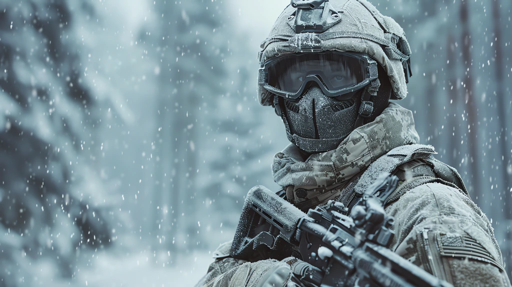 a russian special forces soldier in a winter forest desktop wallpaper 4k