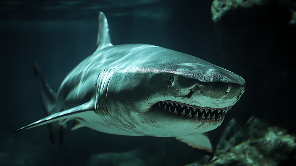 a shark up to 3 meters long that lives in the depths of the pacific and is known for its aggressiveness desktop wallpaper 4k