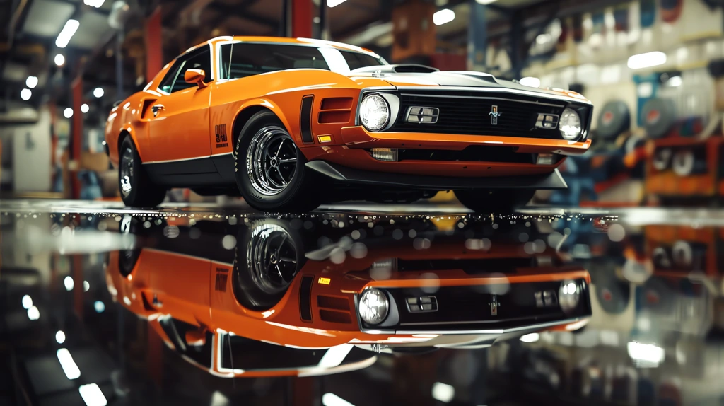 a slick gas-powered muscle car design reflection desktop wallpaper 4k