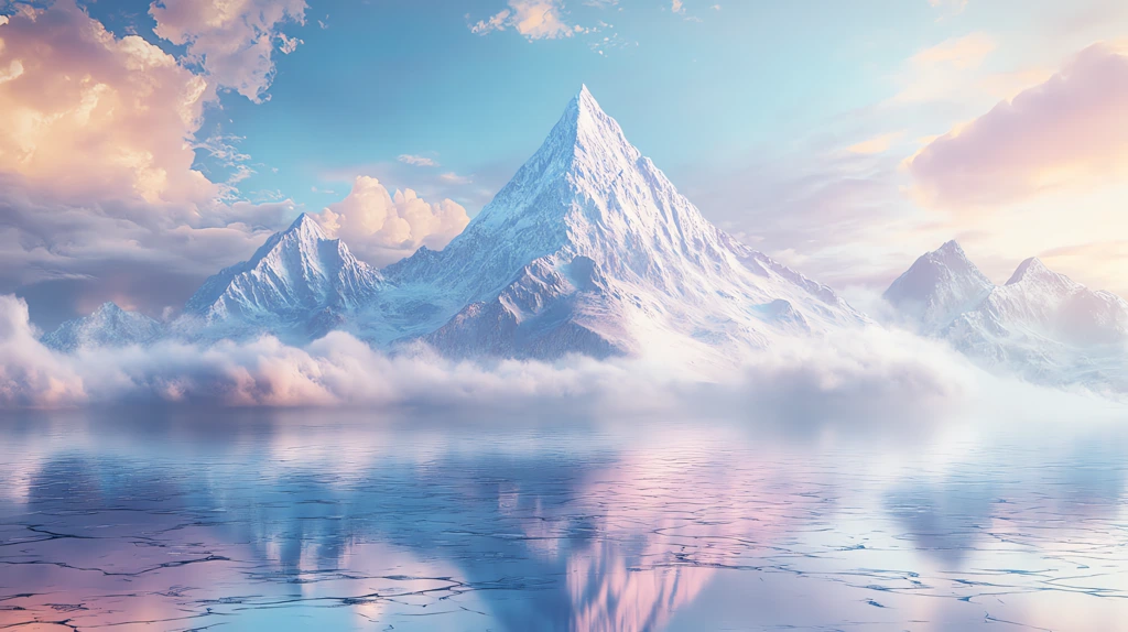 a smooth mountain peak surrounded by floating clouds of mist the ground beneath desktop wallpaper 4k