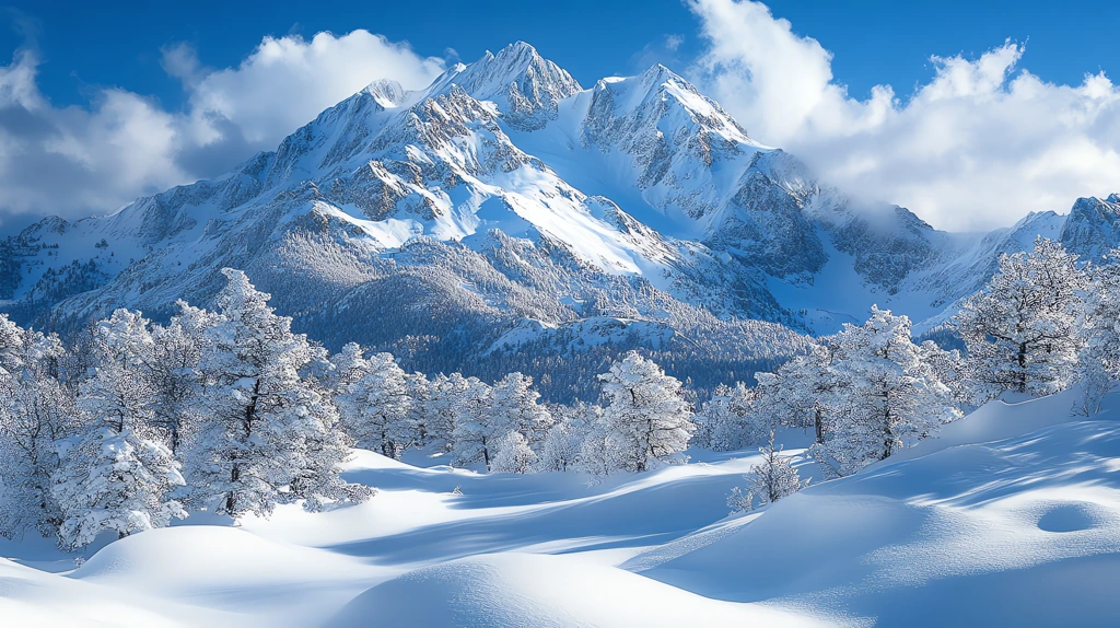 a snowy mountain desktop wallpaper 4k