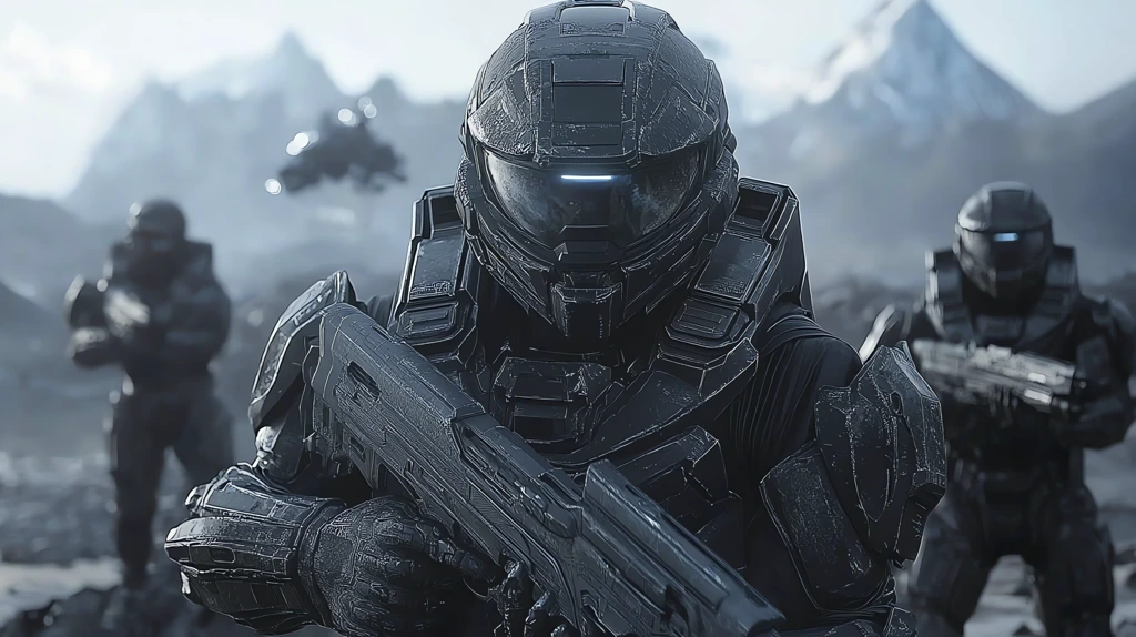 a soldier in the armor of halo version three desktop wallpaper 4k