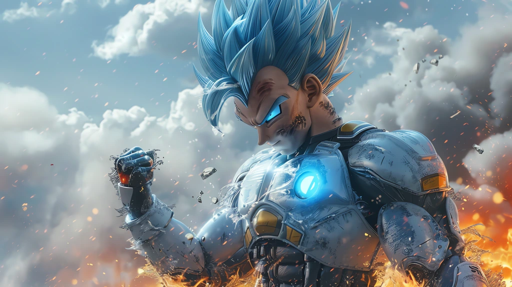 a super saiyan with his blue phantom desktop wallpaper 4k