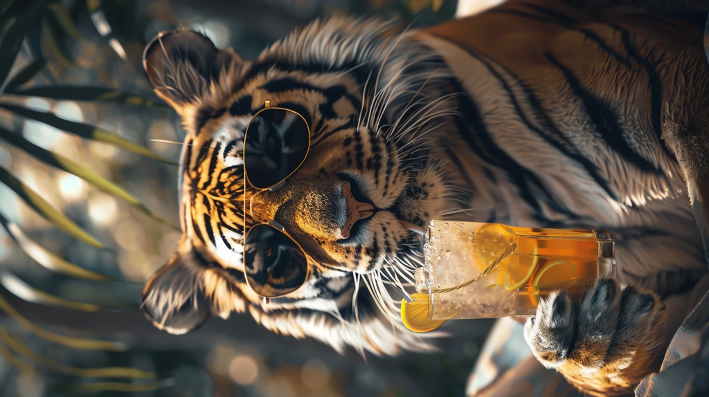 a tiger dressed like a trendy person phone wallpaper 4k