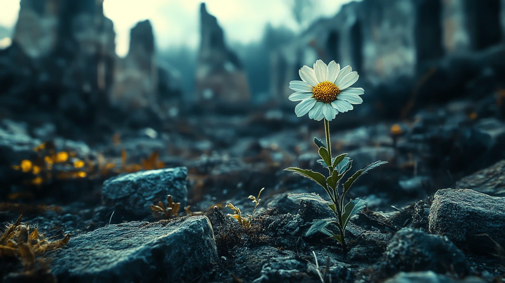 a wild flower blooms alone and tenaciously version four desktop wallpaper 4k