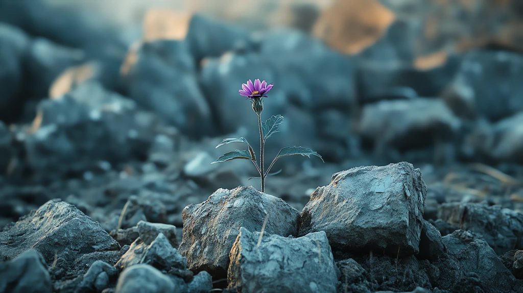 a wild flower blooms alone and tenaciously version three desktop wallpaper 4k