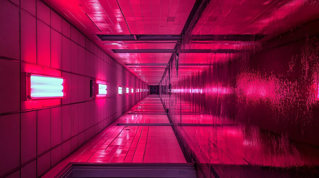 abandoned hallway of a school with flickering fluorescent lights phone wallpaper 4k