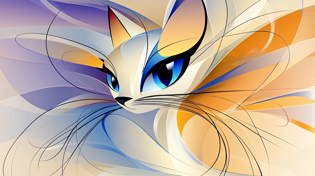 abstract illustration of a cat version one desktop wallpaper 4k