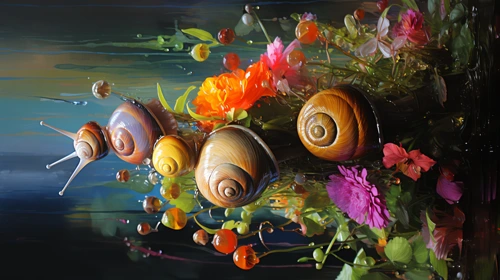 acrylic oil color snails 1 animals phone wallpaper full hd 4k free download
