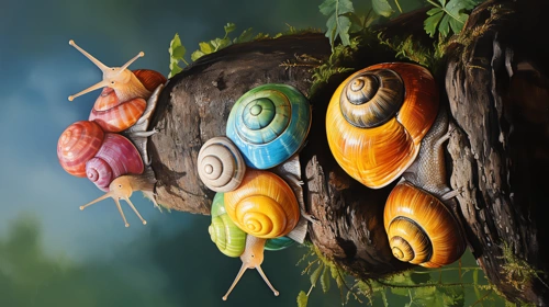 acrylic oil color snails 2 animals phone wallpaper full hd 4k free download