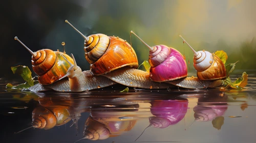 acrylic oil color snails 4 animals desktop wallpaper full hd 4k free download