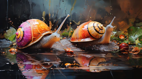 acrylic oil color snails 6 animals desktop wallpaper full hd 4k free download