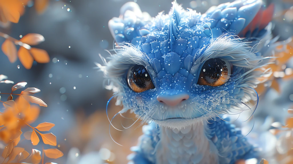 adorable anthropomorphic blue dragon desktop wallpaper 4k