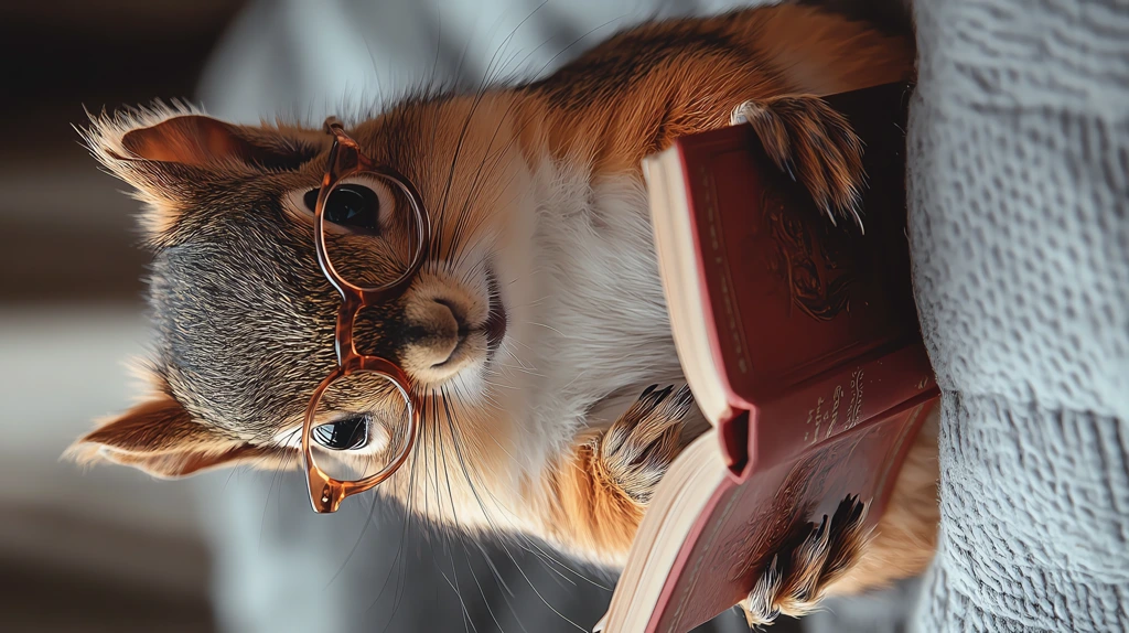 adorable girly pretty squirrel reading a modern girly book version three phone wallpaper 4k