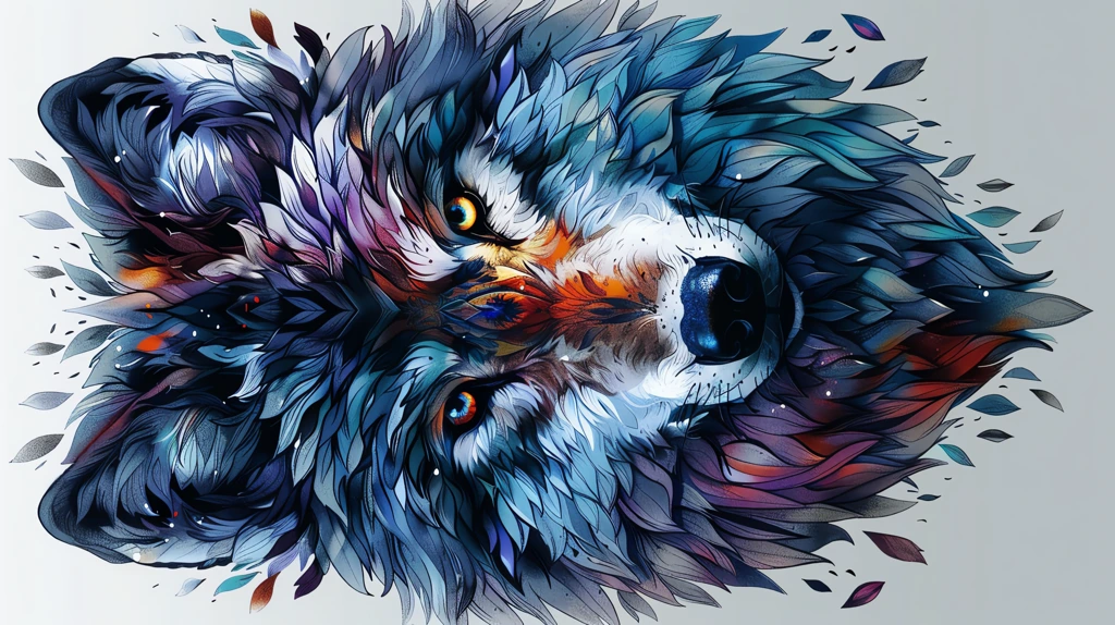 adult illustration animal mandala wolf phone wallpaper 4k