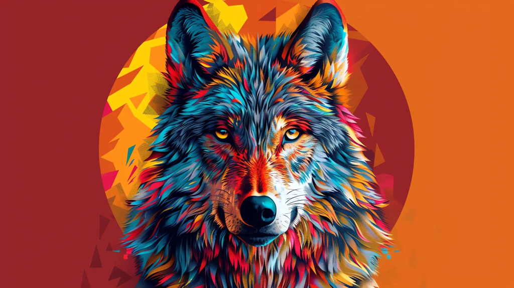 adult illustration animal mandala wolf thick lines desktop wallpaper 4k