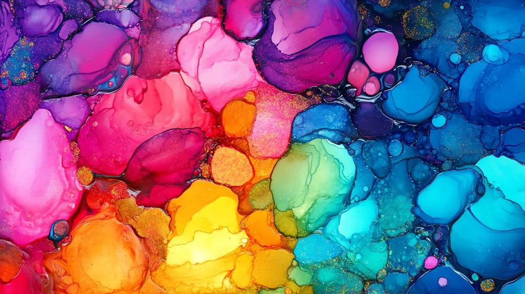 alcohol ink painting featuring a vibrant explosion phone wallpaper 4k