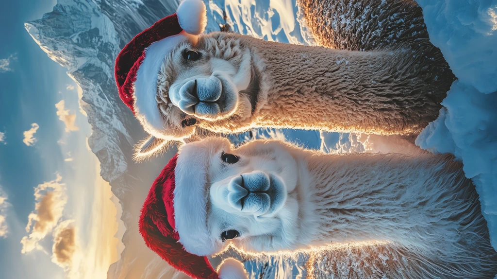 alpacas in the snow version four phone wallpaper 4k