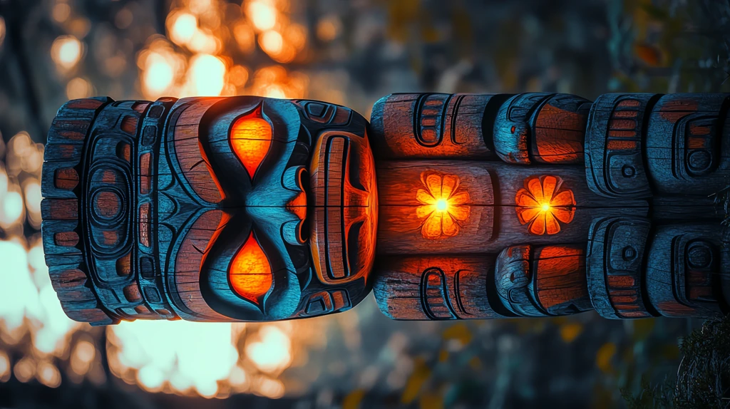 amazing tribal totem pole version three phone wallpaper 4k