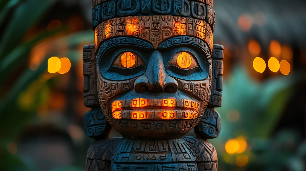 amazing tribal totem pole version two desktop wallpaper 4k