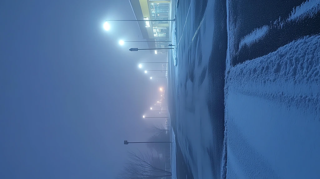 an empty snow-covered parking lot phone wallpaper 4k