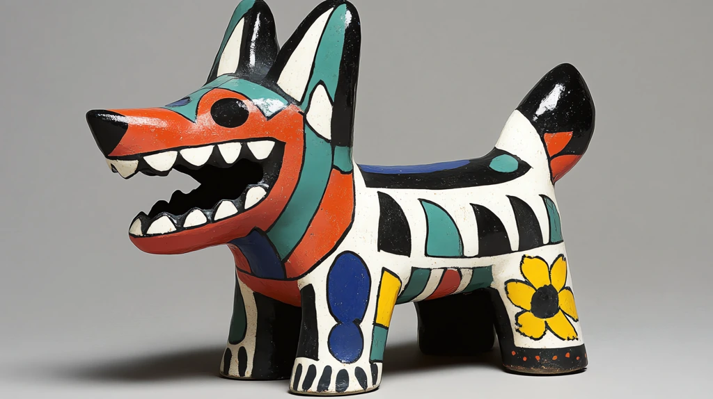 an inca dog painted with intricate patterns and symbols desktop wallpaper 4k