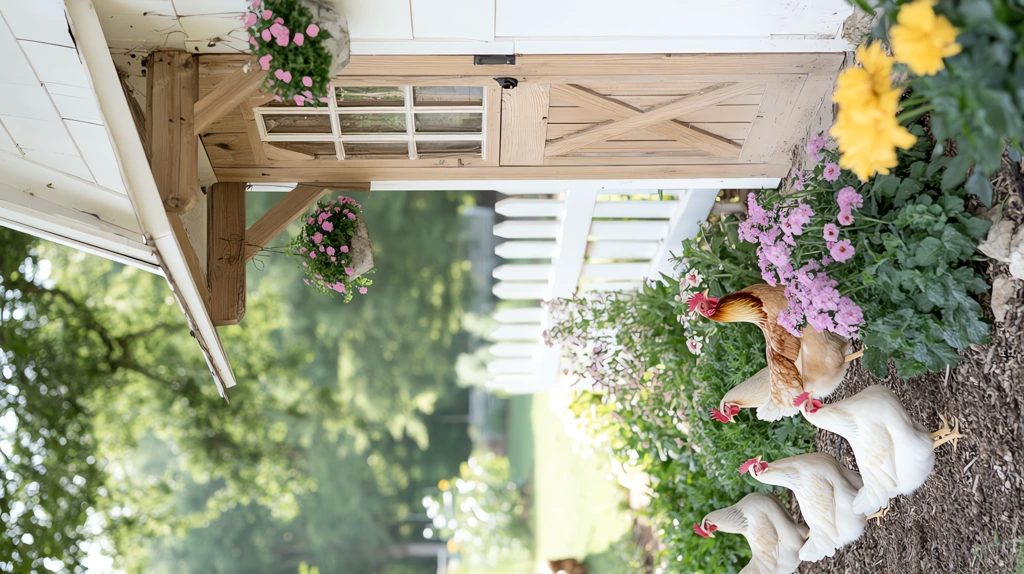 an inspirational backyard chicken coop design with a charming rustic aesthetic phone wallpaper 4k