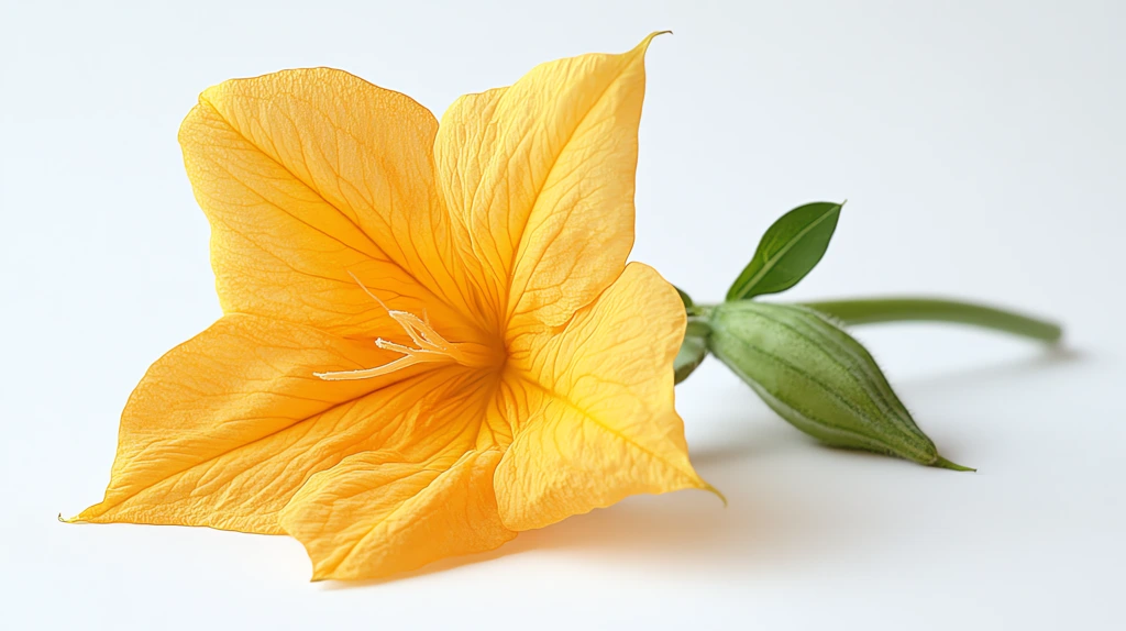 an okra flower showcasing its delicate petals and vibrant yellow color desktop wallpaper 4k