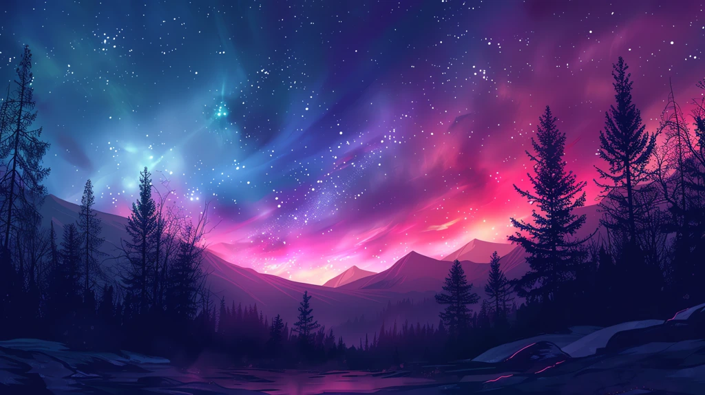 anime style gradient sky in the tones desktop wallpaper 4k