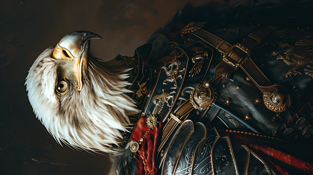 anthropomorphic eagle wearing armor phone wallpaper 4k