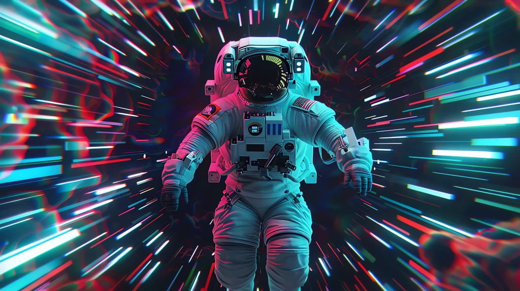 astronaut portal concentric frames desktop wallpaper 4k