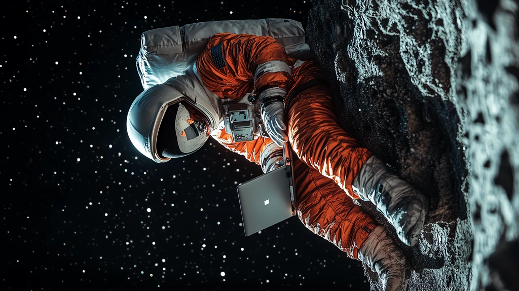 astronaut sitting on the moon surface on a small rock phone wallpaper 4k