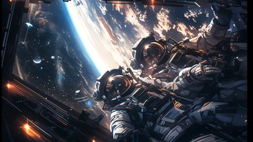 astronauts behind is earth 3 space phone wallpaper full hd 4k free download