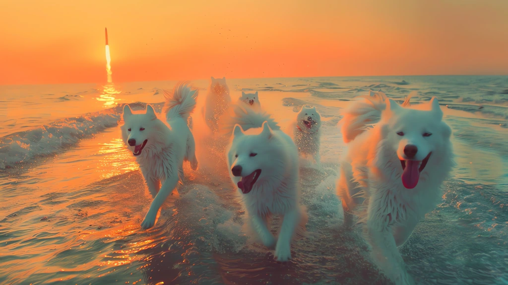 awesome a few of nice samoyeds running desktop wallpaper 4k