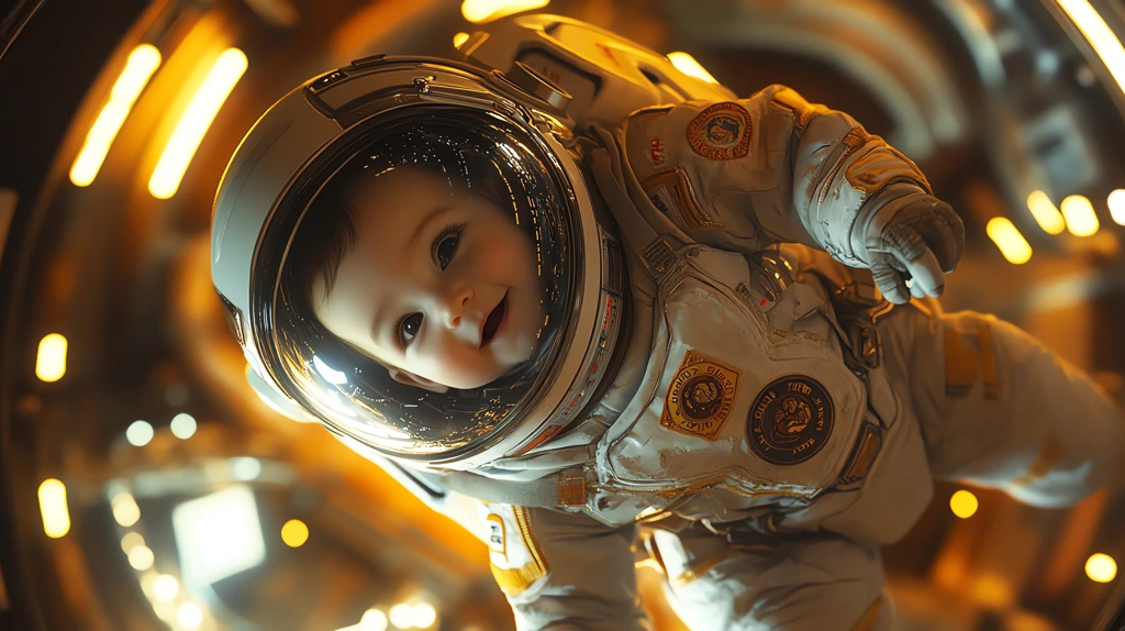 baby astronaut in a detailed version three phone wallpaper 4k