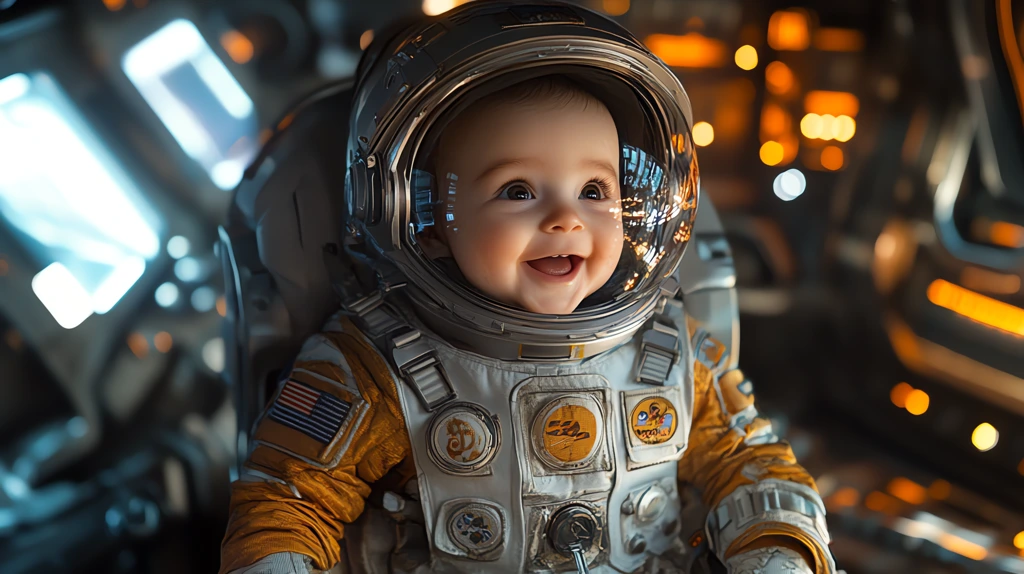 baby astronaut in a detailed version two desktop wallpaper 4k