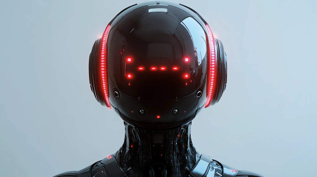 back of the head of a robot that looks like a daftpunk desktop wallpaper 4k