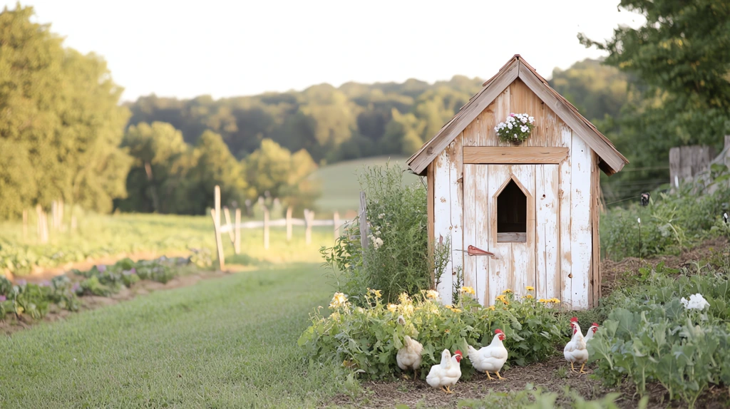 backyard chicken coop design with a charming rustic aesthetic desktop wallpaper 4k