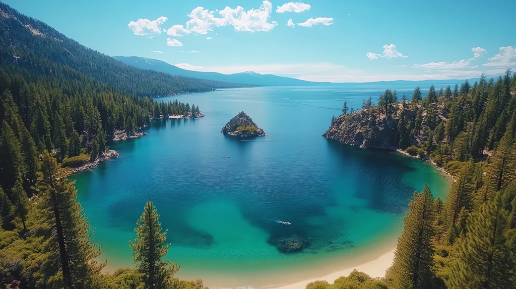 bay at lake tahoe lake during the day during summer desktop wallpaper 4k