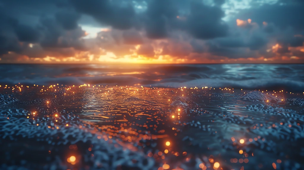 beach at night with natural lighting the image is from the ground and there are many clouds sky desktop wallpaper 4k