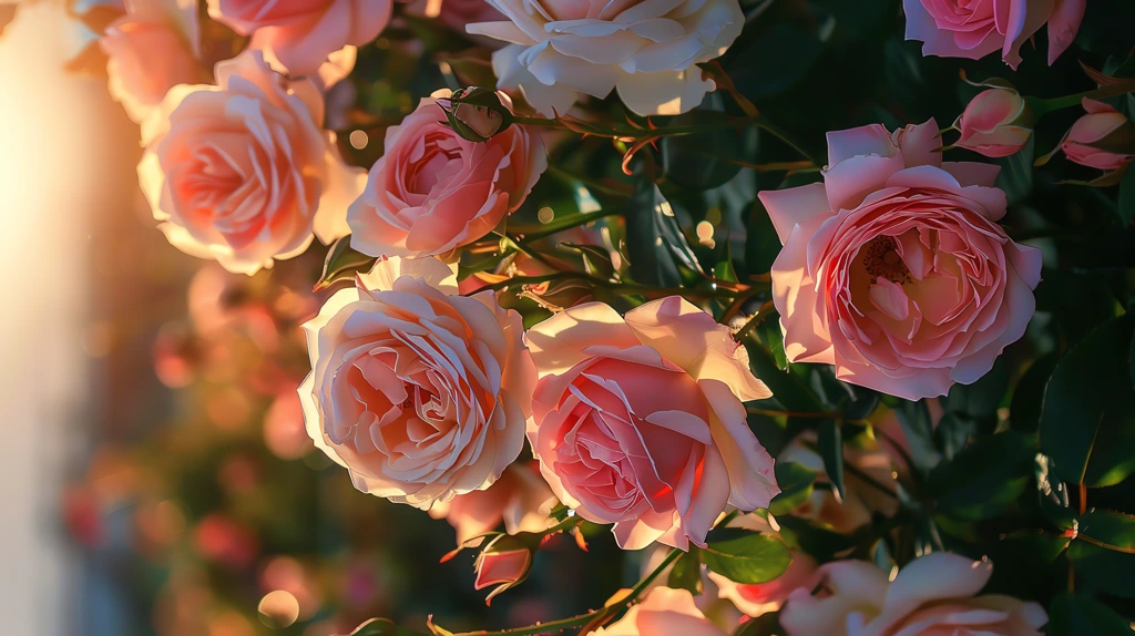 beautiful and romantic pink and white roses phone wallpaper 4k