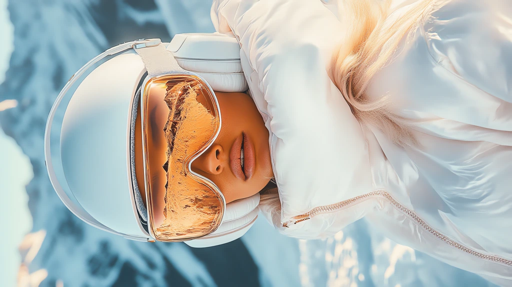 beautiful blonde woman wearing a white snowboarding jacket version four phone wallpaper 4k