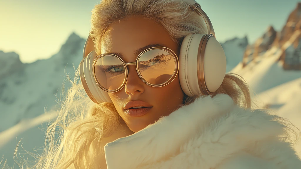 beautiful blonde woman wearing a white snowboarding jacket version two desktop wallpaper 4k