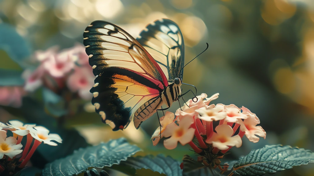 beautiful butterfly super detailed motion pink and creams desktop wallpaper 4k
