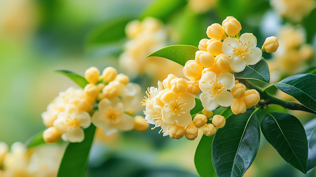 beautiful osmanthus blossoms blooming in the lower right corner desktop wallpaper 4k