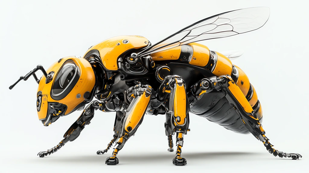 bee robot cute robotic insect white desktop wallpaper 4k