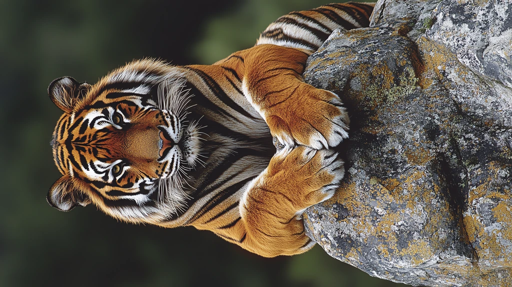 bengal tiger lounging atop a weathered rock phone wallpaper 4k